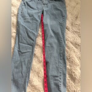 Old Navy Rockstar super skinny mid rise Pinstripe Jeans - Light Blue and White